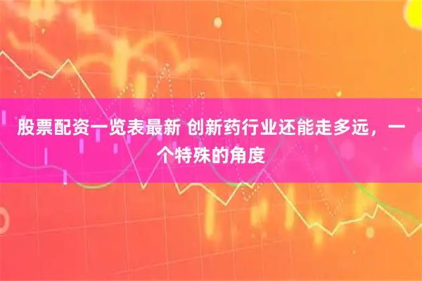 股票配资一览表最新 创新药行业还能走多远，一个特殊的角度